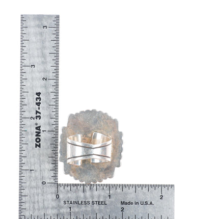 sz8.5 adjustable Michael Thompson Navajo big sterling silver turquoise ring