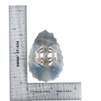 sz9 Huge Lorenzo James Navajo sterling silver lapis lazuli cluster ring