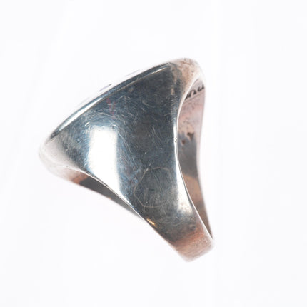 sz12 Peter and Pansy Natachu Zuni big sterling silver inlay rainbow man ring