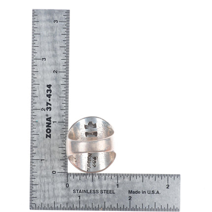 sz12 Peter and Pansy Natachu Zuni big sterling silver inlay rainbow man ring