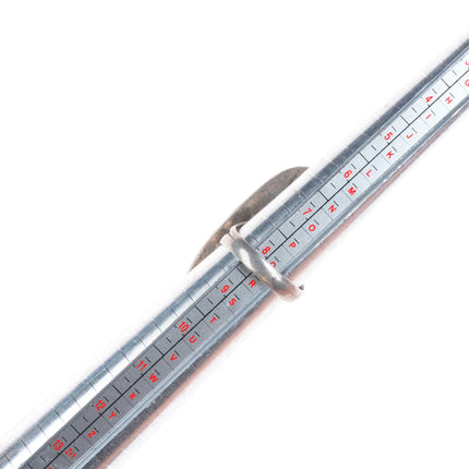 sz8.5 vintage Navajo sterling silver long ring with nice turquoise