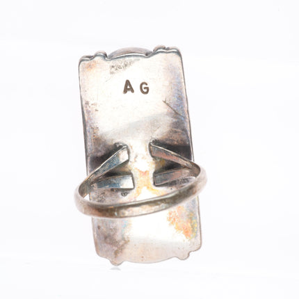 sz9 Vintage AG Navajo sterling silver mabe pearl ring