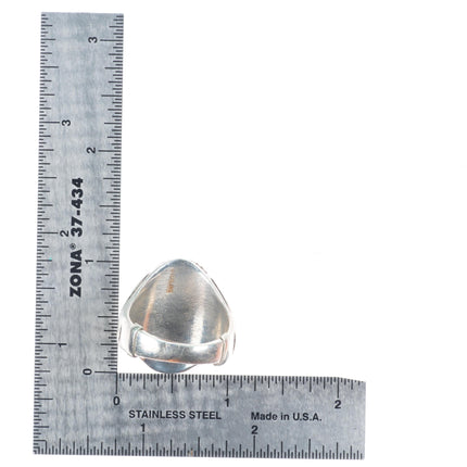 sz11 Heavy vintage Navajo BJ sterling silver turquoise eagle men's ring