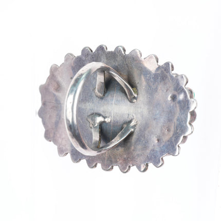 sz9.5 big vintage Zuni high grade turquoise cluster ring sterling silver