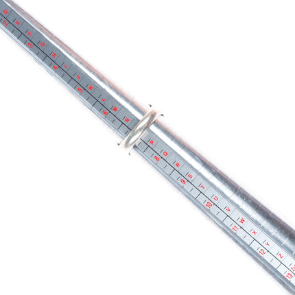 sz7 Vintage Navajo sterling silver long ring with nice spiderweb turquoise