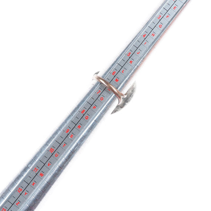 sz6.5 Vintage Zuni sterling silver carved turquoise feather/leaf form ring