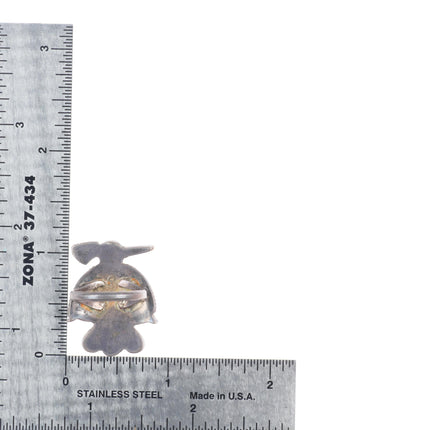 sz6 Vintage Zuni sterling silver thunderbird inlay ring with sunface heart