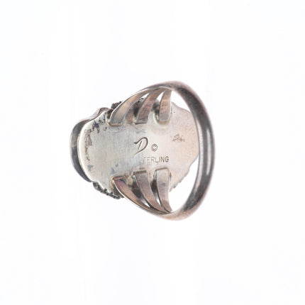 sz9 Vintage Navajo sterling silver ring high grade waterweb turquoise