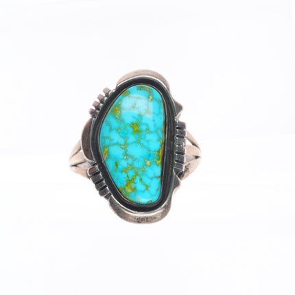sz9 Vintage Navajo sterling silver ring high grade waterweb turquoise