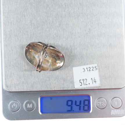 sz8 DR Navajo sterling silver vintage mother of pearl cluster ring