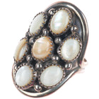 sz8 DR Navajo sterling silver vintage mother of pearl cluster ring
