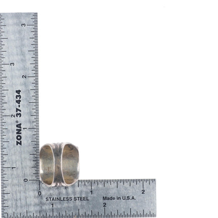sz8 30's-40's Vintage Navajo sterling/ingot silver petrified wood ring