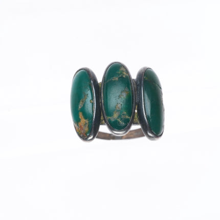 sz7.5 30's-40's Navajo Cerrillos turquoise Fred Harvey sterling silver ring