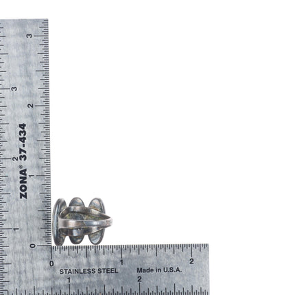 sz7.5 30's-40's Navajo Cerrillos turquoise Fred Harvey sterling silver ring