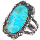 sz5 30's-40's Navajo sterling silver Fred Harvey ring with nice turquoise