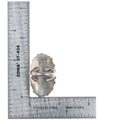 sz6.75 Valentino & Matilda Banteah Zuni sterling silver turquoise cluster ring