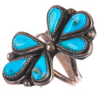 sz7 Vintage AH Zuni sterling silver 6 stone ring high grade turquoise