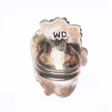 sz6.5 Vintage WD Navajo sterling silver pink mother of pearl feather ring