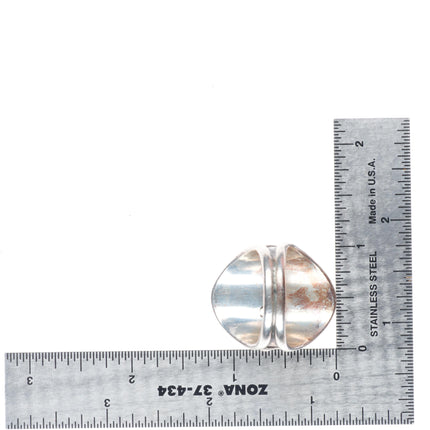 sz11.75 Vintage southwestern brutalist sterling silver ring with nice turquoise