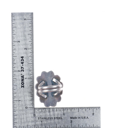 sz6.5 Vintage Navajo sterling silver lime green turquoise ring Carico Lake?