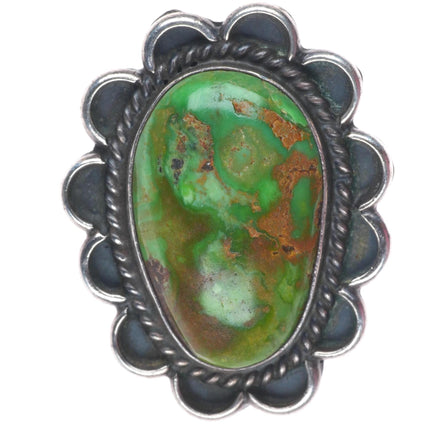 sz6.5 Vintage Navajo sterling silver lime green turquoise ring Carico Lake?