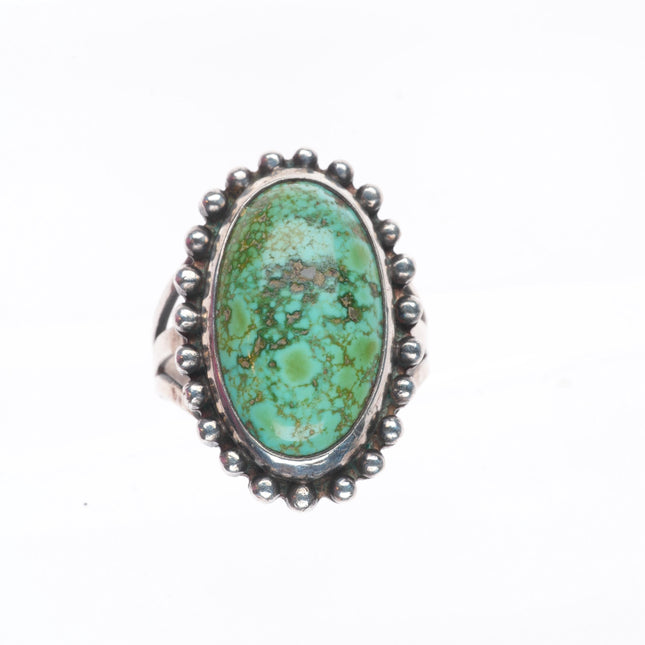 sz9 c1940 Vintage Navajo sterling silver high grade waterweb turquoise ring
