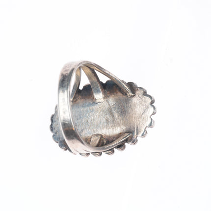 sz9 c1940 Vintage Navajo sterling silver high grade waterweb turquoise ring