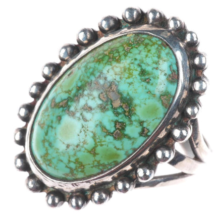 sz9 c1940 Vintage Navajo sterling silver high grade waterweb turquoise ring