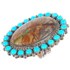sz10 Kenneth Jones Navajo sterling silver boulder turquoise snake eye ring