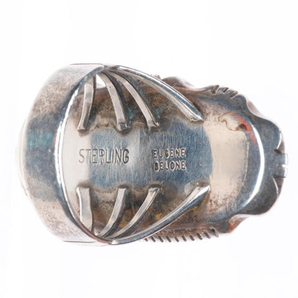 sz7.5 Eugene Belone Navajo King's Manassa Turquoise long sterling silver ring