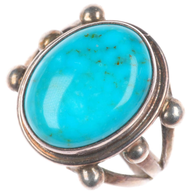 sz7 Elouise Kee Navajo revival sterling silver ring with turquoise
