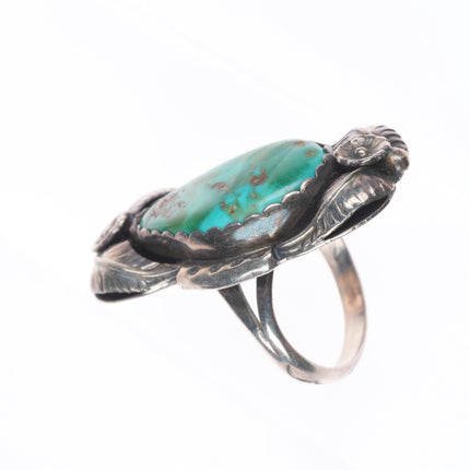 sz8.5 Vintage AT Navajo Royston turquoise sterling silver large ring