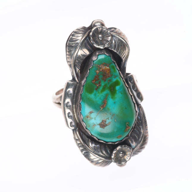 sz8.5 Vintage AT Navajo Royston turquoise sterling silver large ring