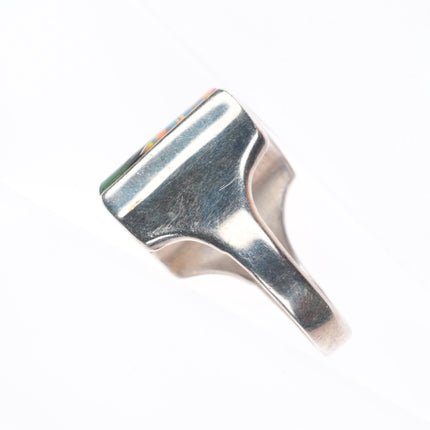 sz11.5 Vintage VM Native American sterling silver, turquoise, opal sugilite ring