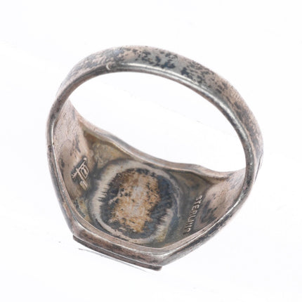 sz7 Blue Gem turquoise vintage Bell Trading post sterling silver lightning ring