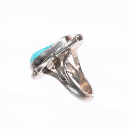 sz7.5 Vintage Navajo sterling silver green/blue Royston turquoise ring