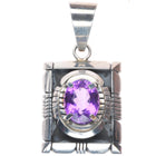 Retro Carl Quintana Navajo sterling silver amethyst necklace pendant