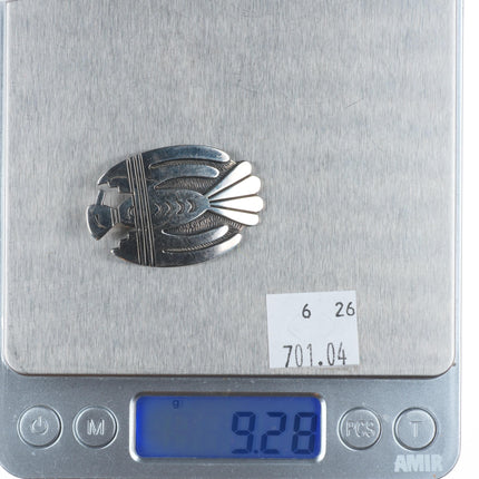 Victor Coochwytewa Hopi overlay thunderbird pin/brooch sterling silver
