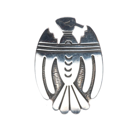 Victor Coochwytewa Hopi overlay thunderbird pin/brooch sterling silver