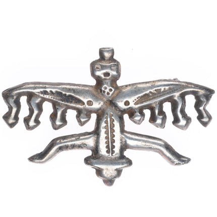 c1930's Vintage Navajo sterling silver cast knifewing pin/brooch
