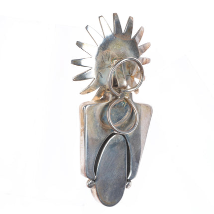 Nelson Morgan Navajo Kachina sterling silver pendant/bolo tie combo w/turquoise