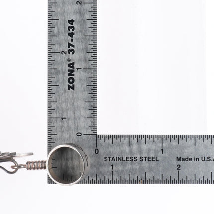 Vintage EC Navajo sterling silver kachina pendant with high grade turquoise