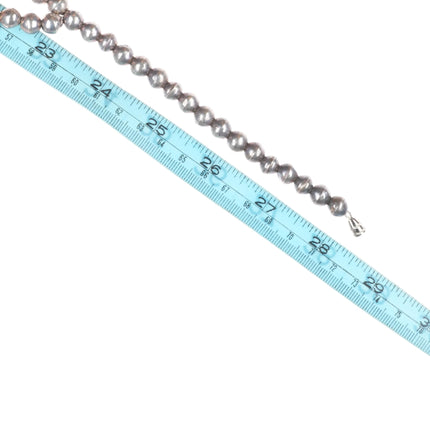 Vintage Navajo shadowbox sterling silver turquoise squash blossom necklace