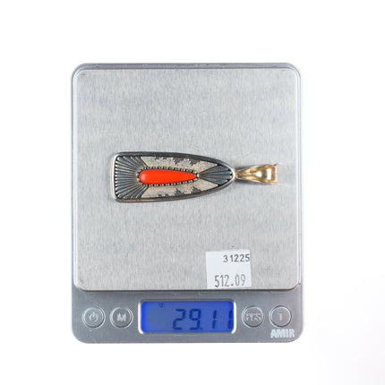 Leo Lando Yazzie Navajo sterling silver modernist necklace pendant