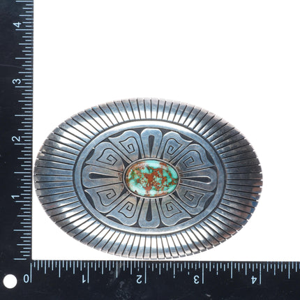 Large Robert Johnson Navajo sterling silver high grade turquoise belt buckle