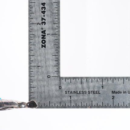 Huge vintage Zuni sterling silver mother of pearl intarsia inlay dancer pendant