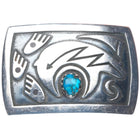 Floyd Namingha Lomakuyvaya Hopi Bisbee Turquoise sterling silver belt buckle