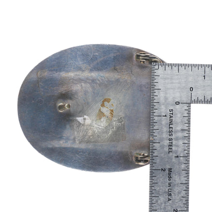 vintage Navajo sterling silver shadowbox turquoise cluster belt buckle