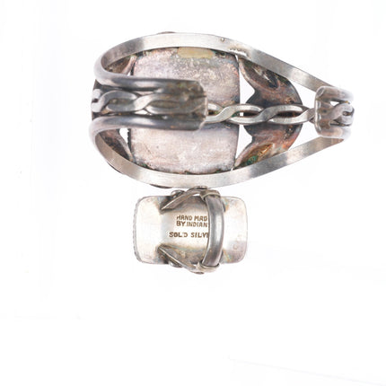 sz5 ring 6" cuff bracelet 1940 Garden of the Gods/Navajo petrified wood sterling