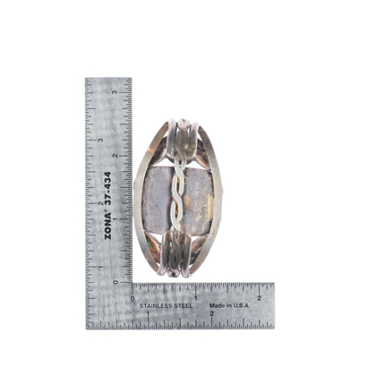 sz5 ring 6" cuff bracelet 1940 Garden of the Gods/Navajo petrified wood sterling